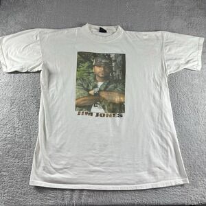 VINTAGE Jim Jones Shirt Mens 3XL White Graphic Galaxy Harvic Hip Hop Streetwear